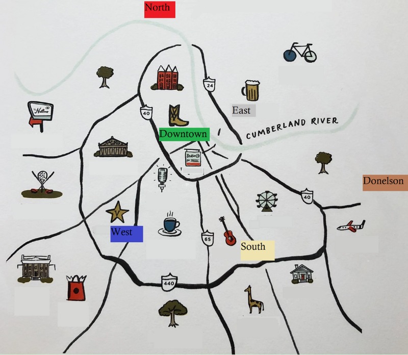 Map of Nashville
